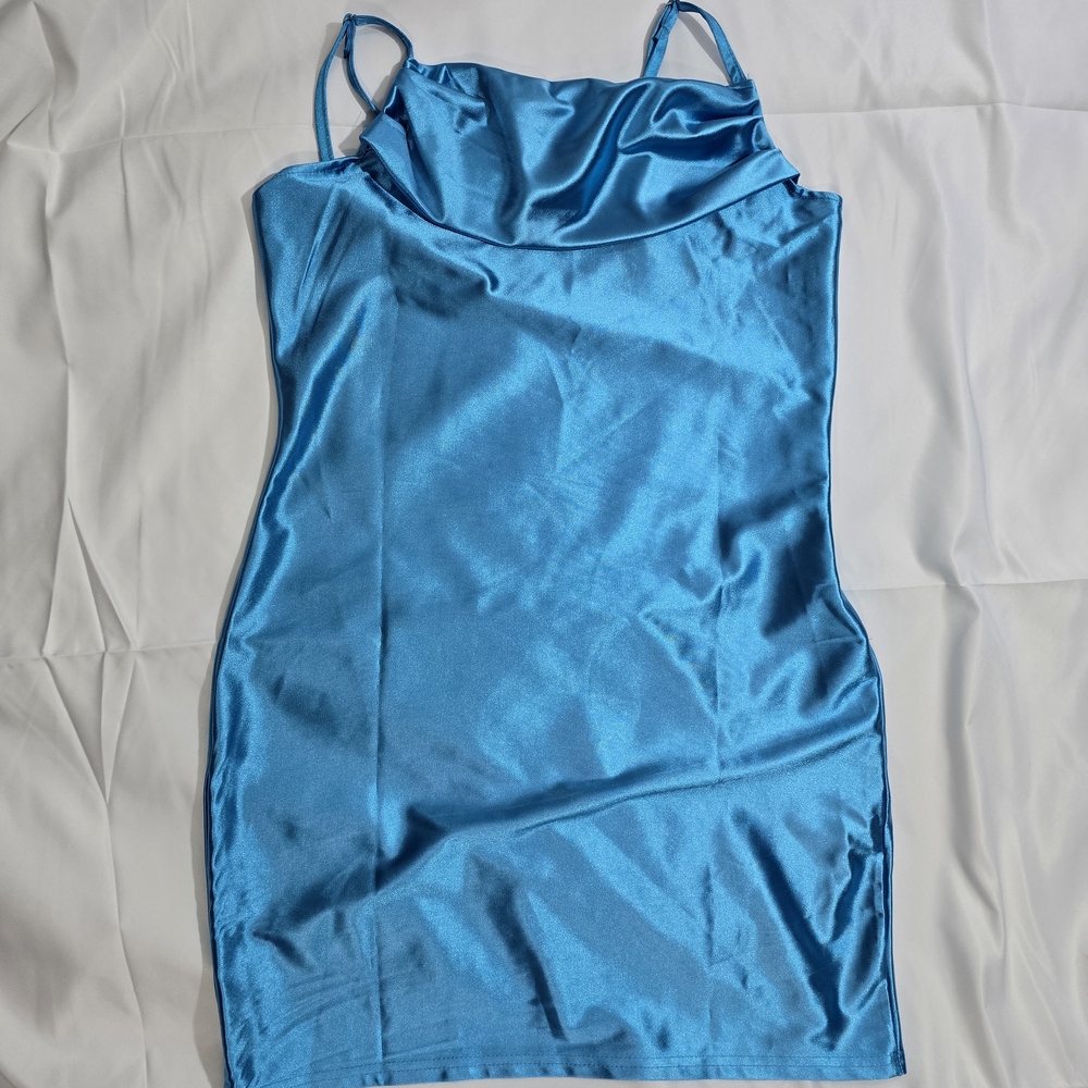 Sleek Blue Mini Dress